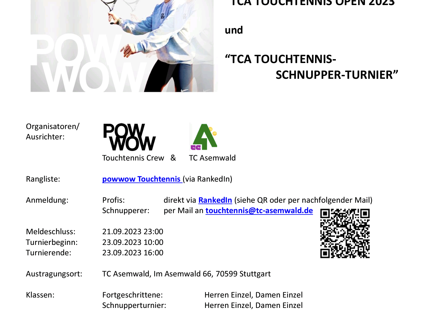 Touchtennis Open 2023 - Infos & Anmeldung