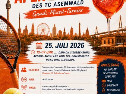 🧡-liche Einladung zu unserem 1. TCA-Aperol Cup🎾🍊